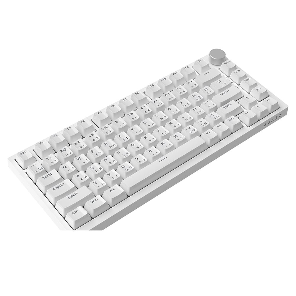 คีย์บอร์ดเกมมิ่ง Ajazz AK820 Minimal White Mechanical Blue Switch (Eng/TH)