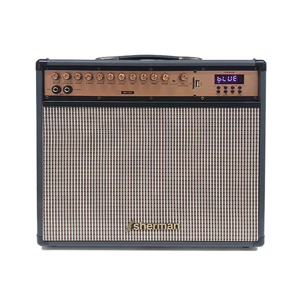 ลำโพงบลูทูธ Sherman Amplifier + Wireless Mic APS-105 Black