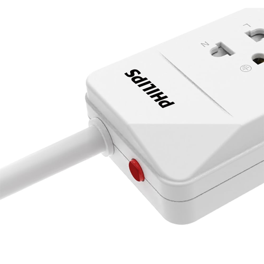 ปลั๊กไฟ Philips  3 Way 3 Switch + USB3M. (CHP4734WB/67) White