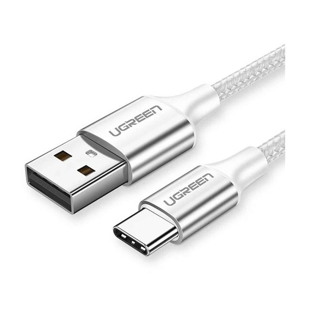 สายชาร์จ Ugreen USB-A to USB-C Cable Nylon 2M. White (60133)