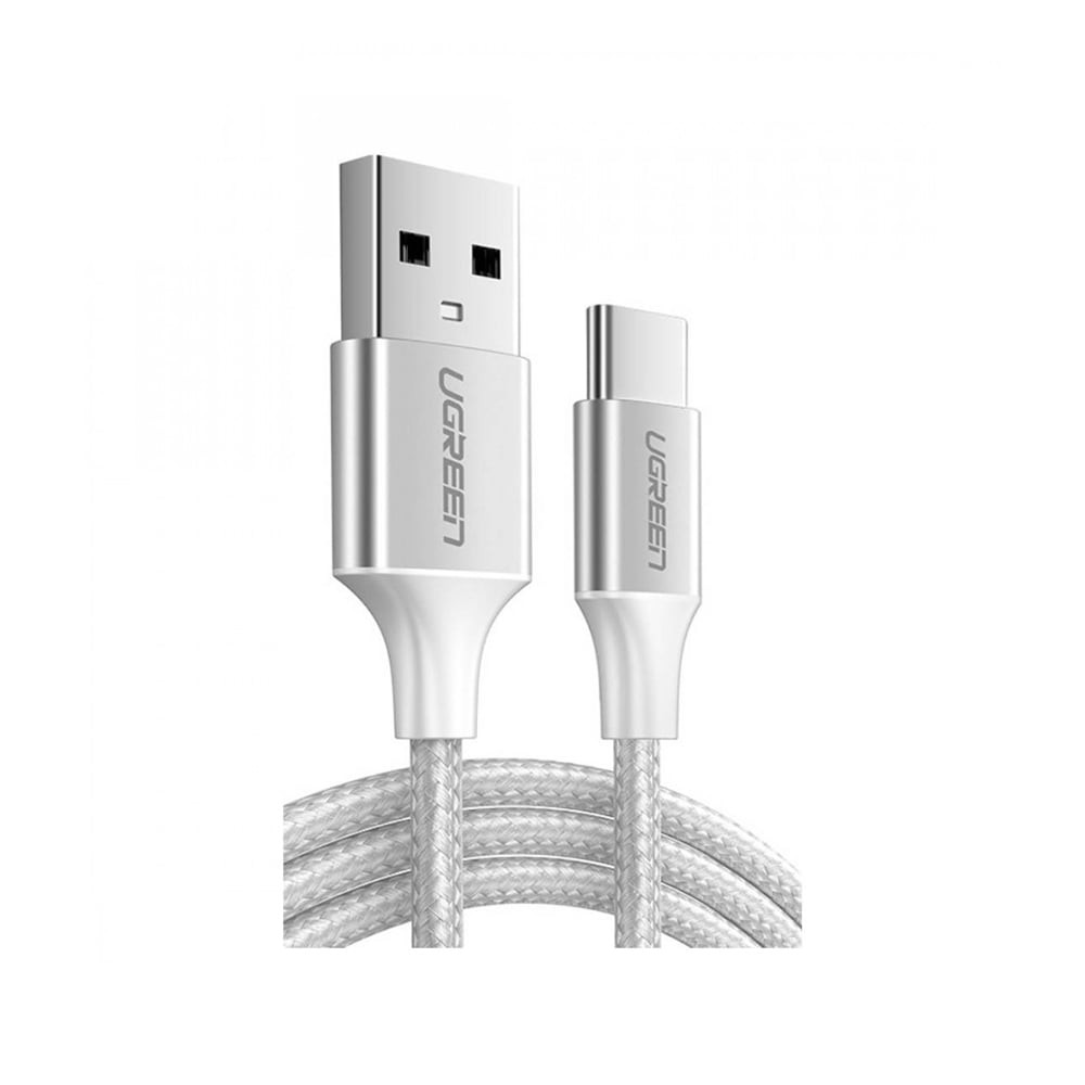 สายชาร์จ Ugreen USB-A to USB-C Cable Nylon 2M. White (60133)