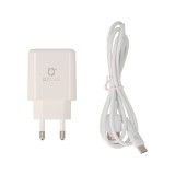 อะแดปเตอร์ QPLUS Wall Charger 2 USB-A + USB-A to USB-C พร้อมสายชาร์จ White