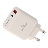 อะแดปเตอร์ TECHPRO Wall USB Charger 1 USB-A / 1 USB-C (PD20W) White