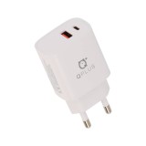 อะแดปเตอร์ QPLUS Wall Charger 1 USB-A (QC3.0) / 1 USB-C (PD20W) White