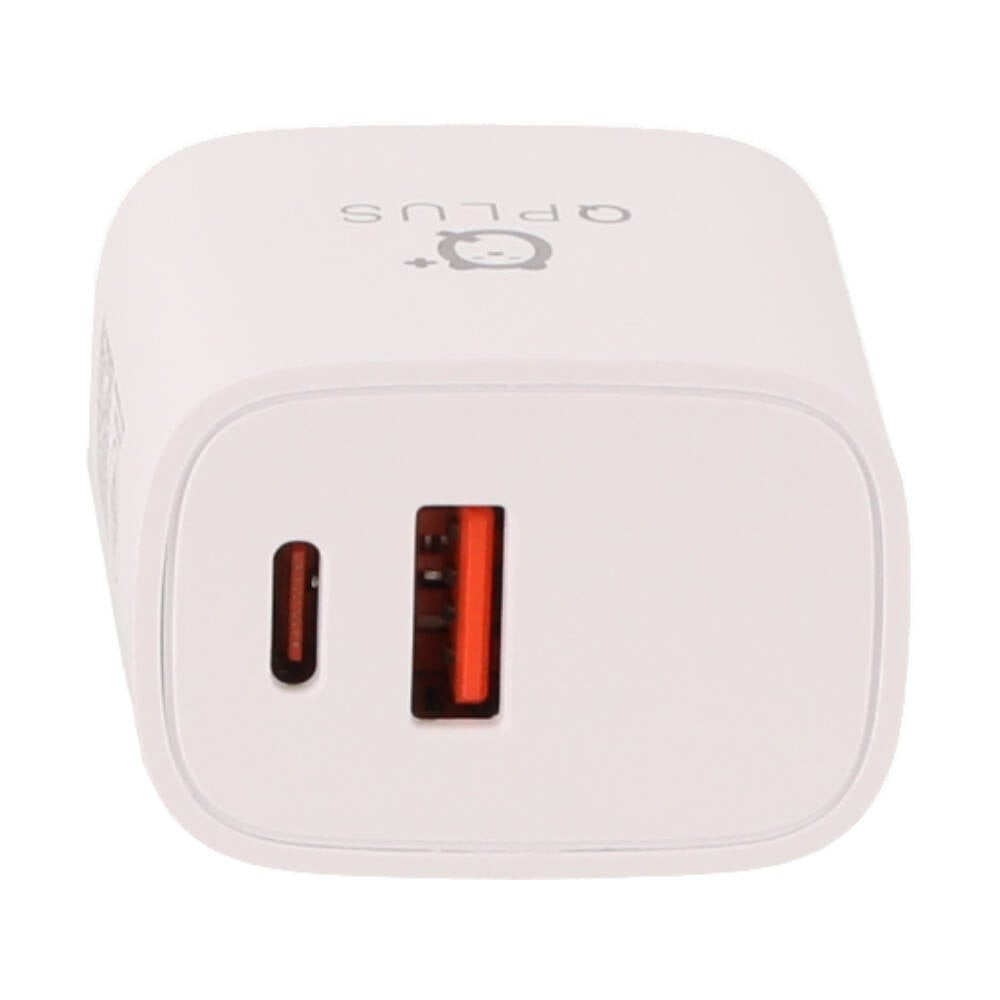 อะแดปเตอร์ QPLUS Wall Charger 1 USB-A (QC3.0) / 1 USB-C (PD20W) White
