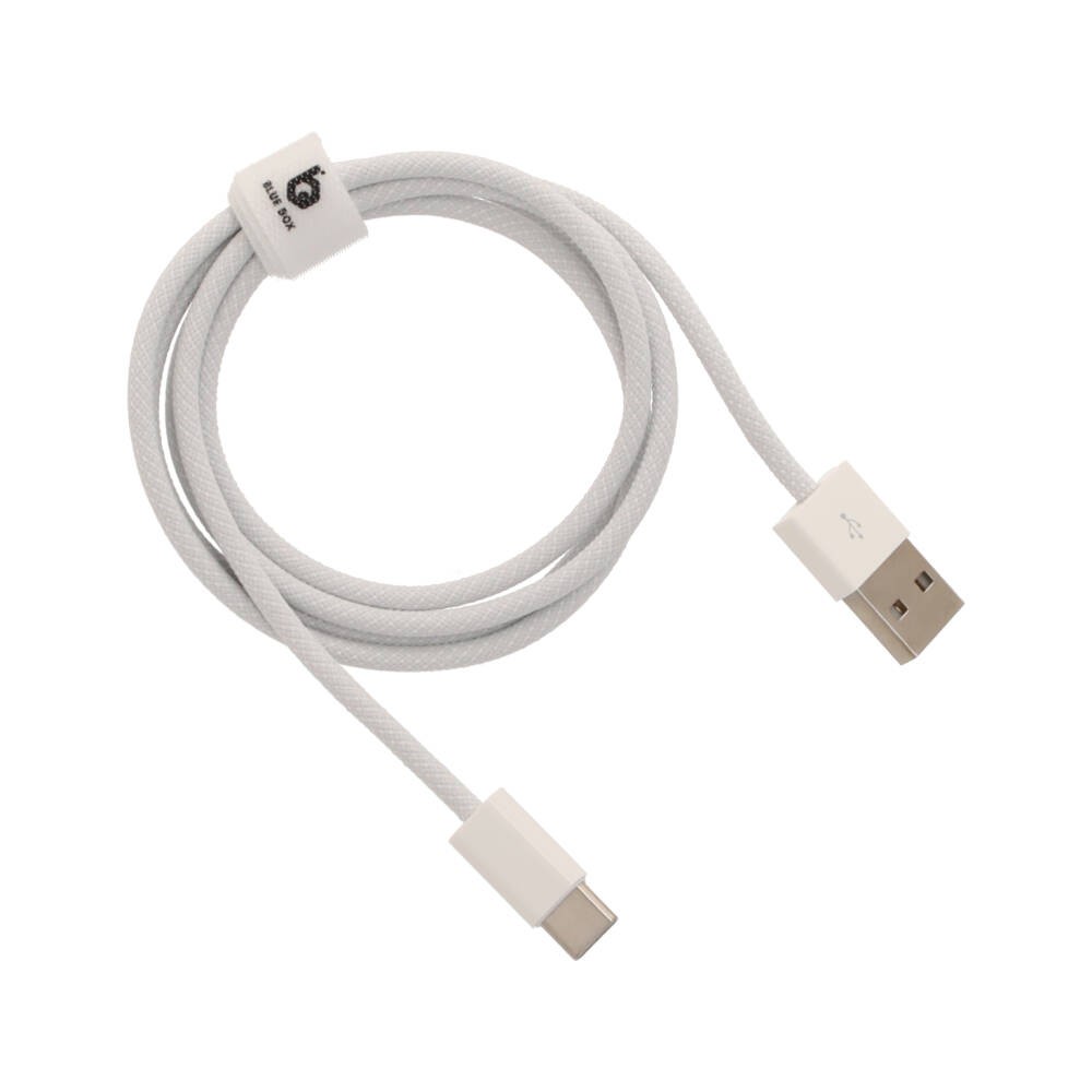 สายชาร์จ Blue Box USB-A to USB-C 3A 1 เมตร Knitting White | Education ...