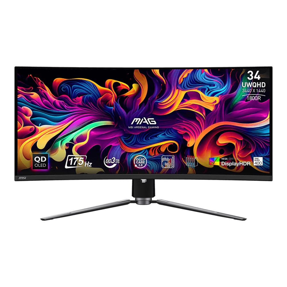 จอมอนิเตอร์ MSI MAG 341CQP QD-OLED Gaming Monitor (34 OLED 175Hz 0.03ms Curved 1800R)