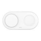 แท่นชาร์จไร้สาย Belkin 2-in-1 Wireless Charger Universal Pad 15W White