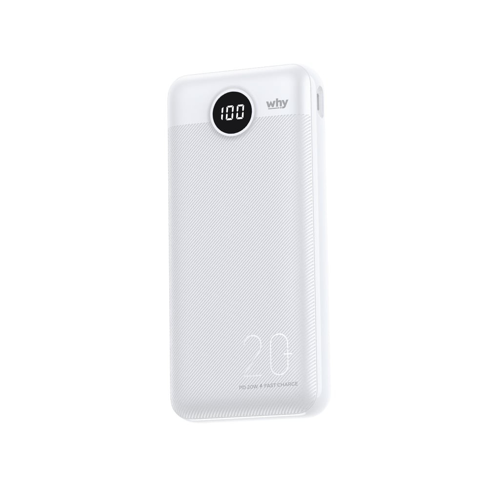 พาวเวอร์แบงค์ WHY ความจุ 20,000 mAh PB-202E Fuji White