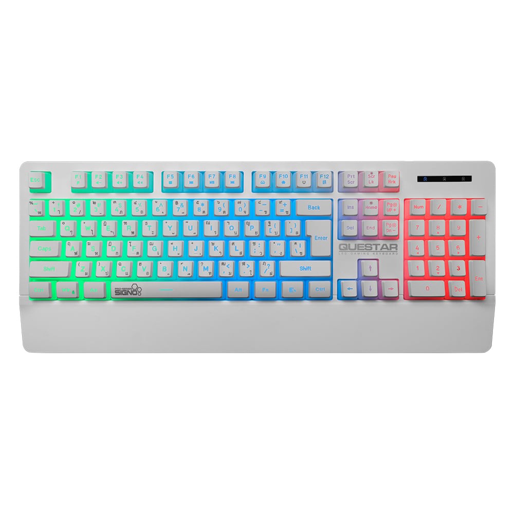 คีย์บอร์ดเกมมิ่ง Signo LED QUESTAR KB-713 White