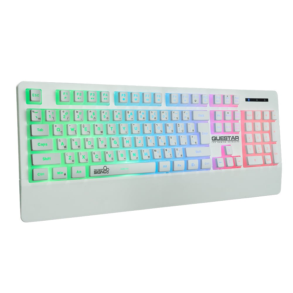 คีย์บอร์ดเกมมิ่ง Signo LED QUESTAR KB-713 White