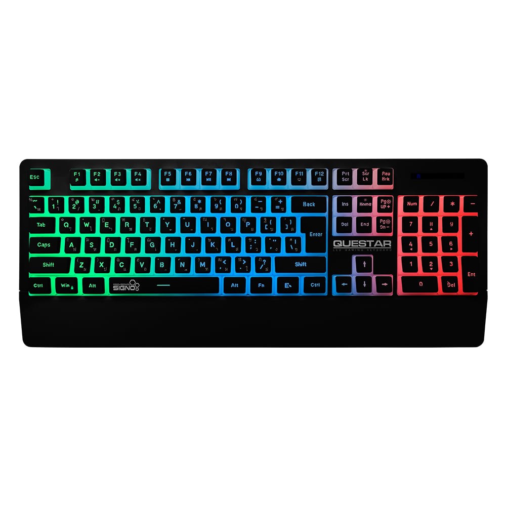 คีย์บอร์ดเกมมิ่ง Signo LED QUESTAR KB-713 Black