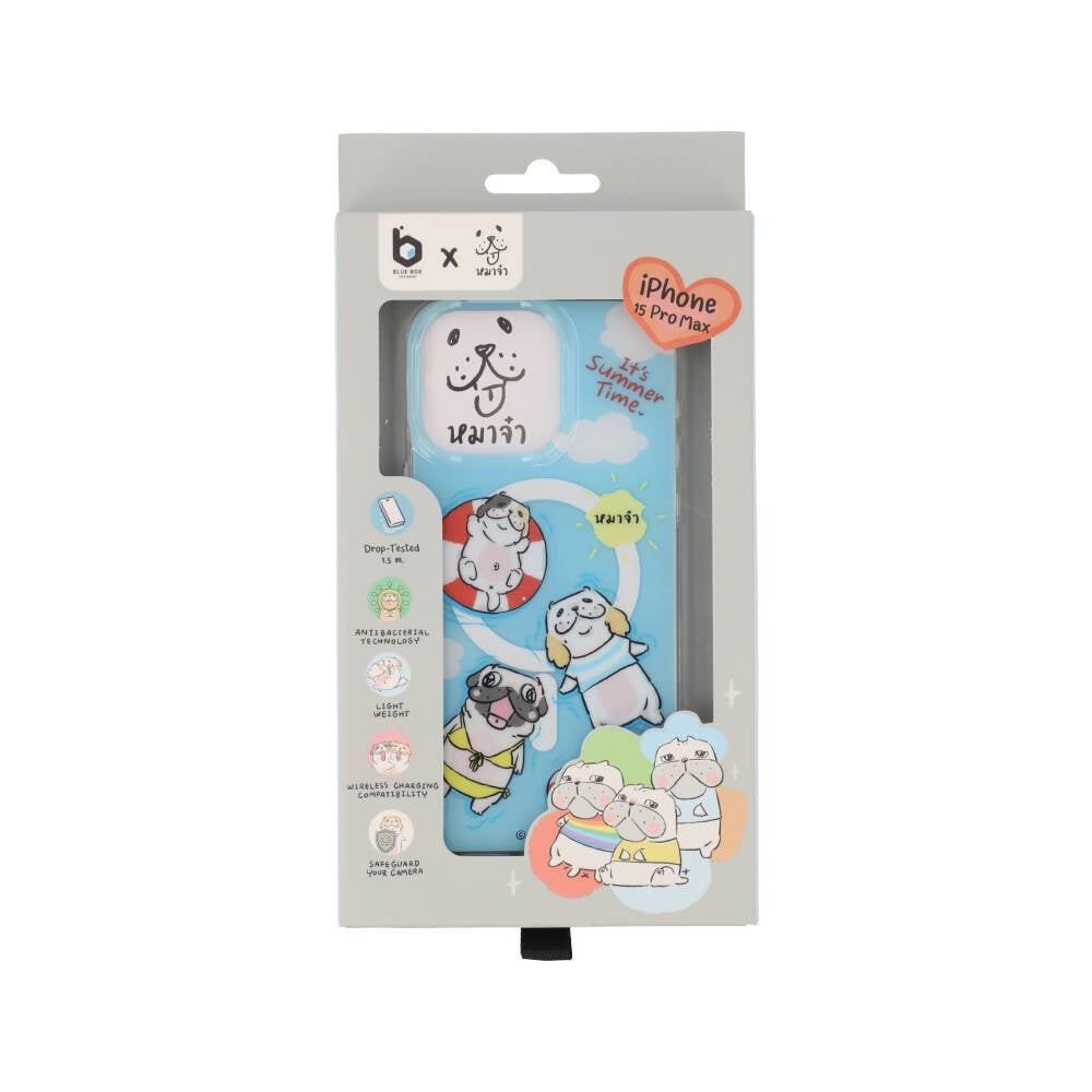 Blue Box x หมาจ๋า เคส iPhone 15 Pro Max Dog Please Summer Swimming