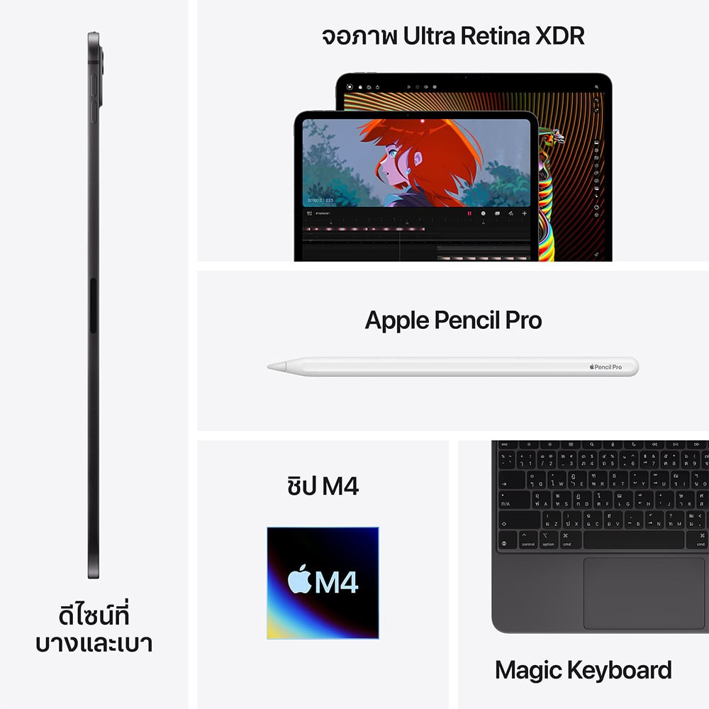 iPad Pro 13-inch Wi-Fi + Cellular 512GB with Standard glass - Silver (7th Gen)