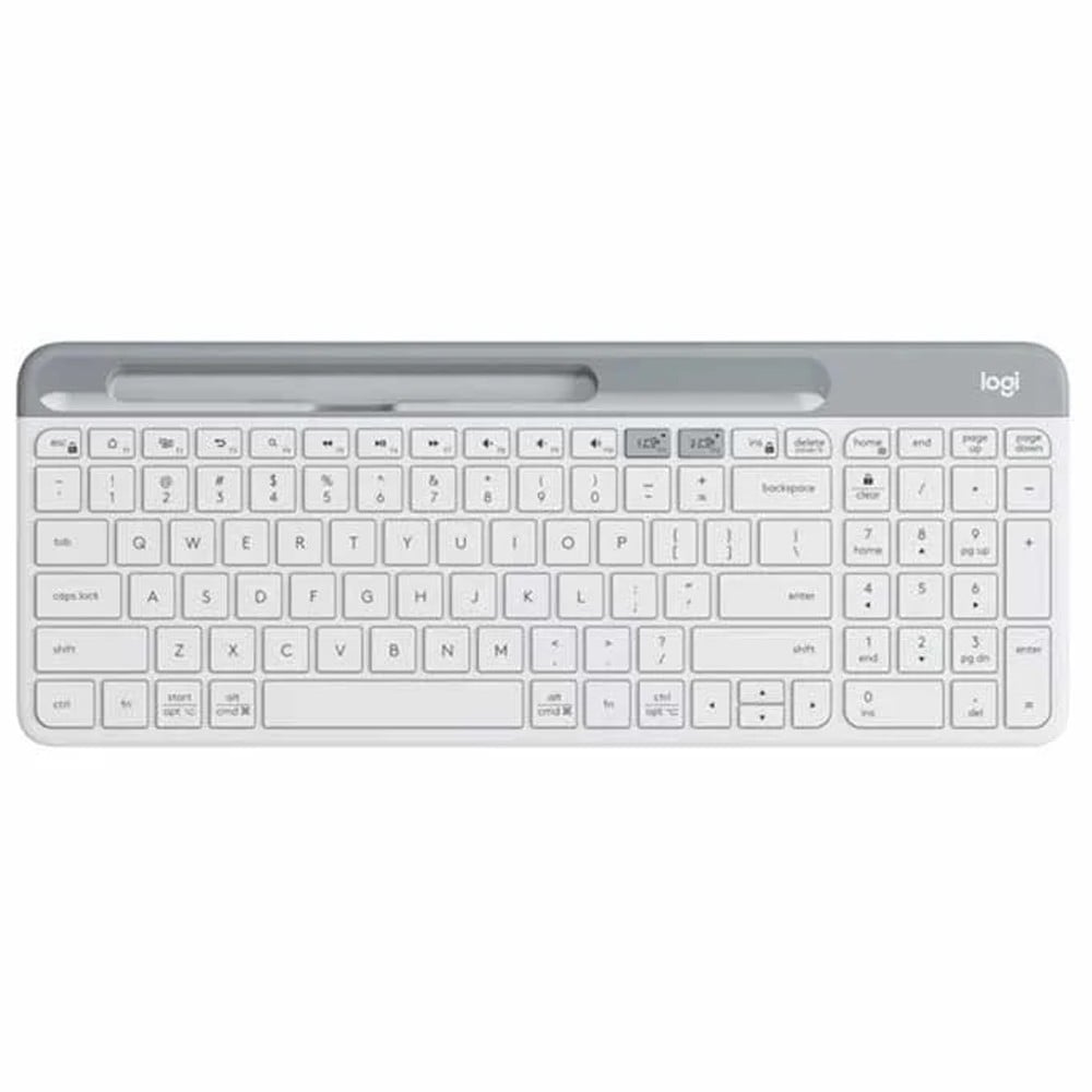 คีย์บอร์ดไร้สาย Logitech Bluetooth and Wireless Keyboard Multi-Device K580 Slim Off White (EN)