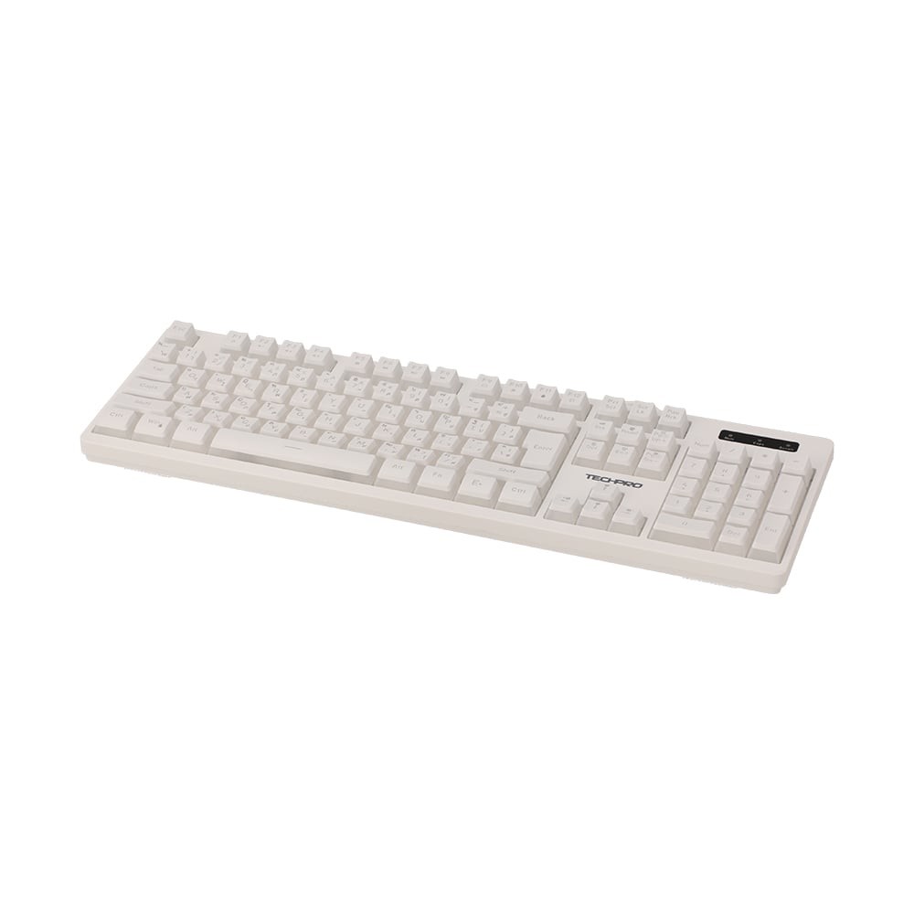 คีย์บอร์ดเกมมิ่ง TECHPRO Membrane 104 key L200 White
