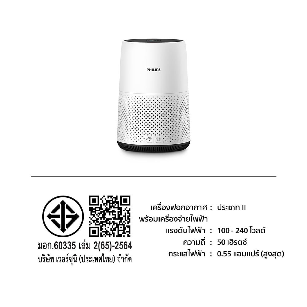 เครื่องฟอกอากาศ PHILIPS 16-49 ตร.ม. (AC0820/20) White