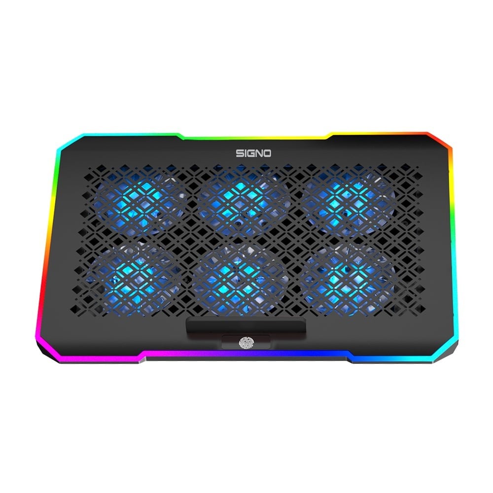 แท่นวางโน๊ตบุ๊ค Signo RGB Gaming Cooling Pad SKATTER CP-512 Black