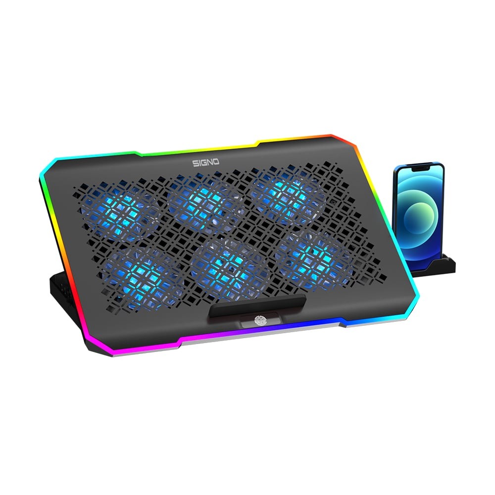 แท่นวางโน๊ตบุ๊ค Signo RGB Gaming Cooling Pad SKATTER CP-512 Black