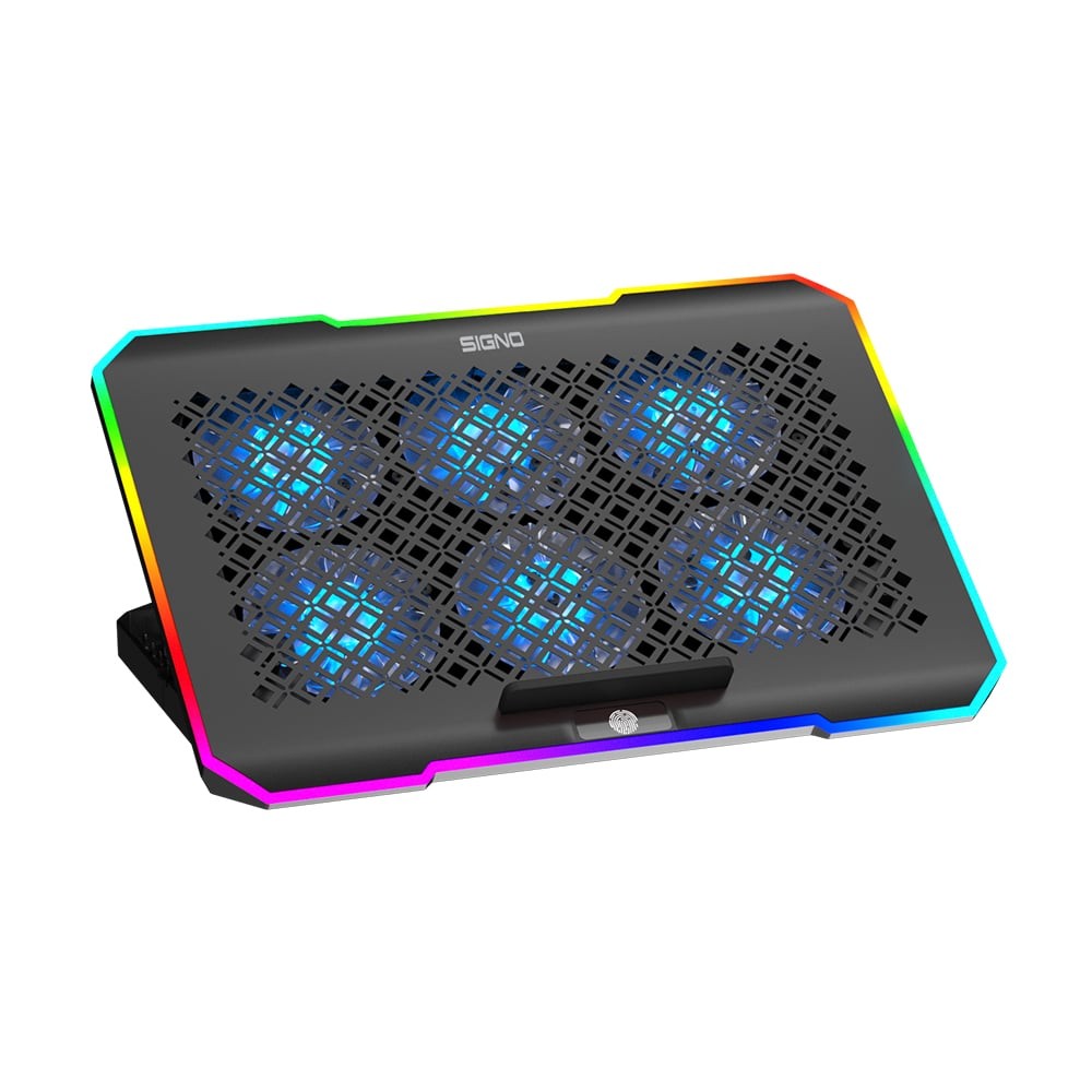 แท่นวางโน๊ตบุ๊ค Signo RGB Gaming Cooling Pad SKATTER CP-512 Black